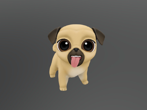  巴哥犬路易3d模型 