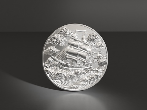  帆船胸针3d模型 