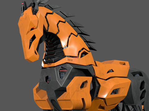  科幻机甲马3d模型 