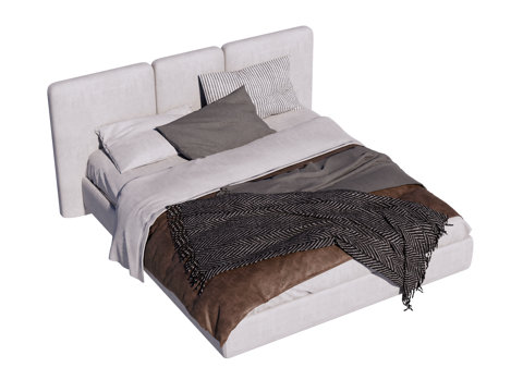 床 双人床 现代床su模型