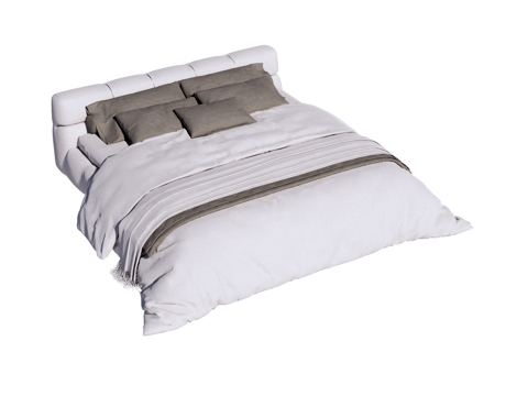  床 双人床 现代床su模型 