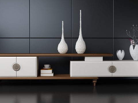  北欧茶几电视柜3d模型 