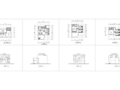 三层别墅带地下室建筑CAD施工图cad施工图
