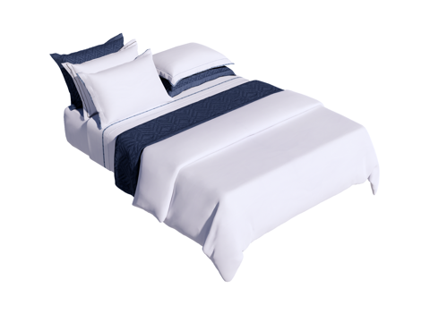 床 双人床 床上四件套su模型