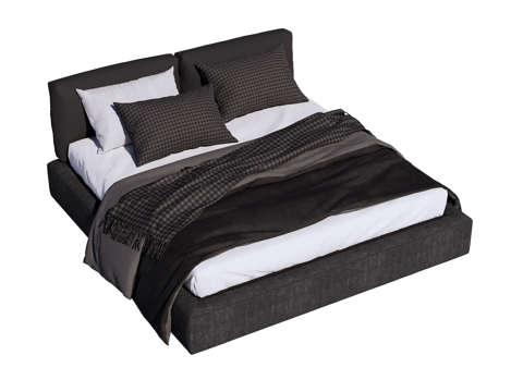 床 双人床 现代床su模型