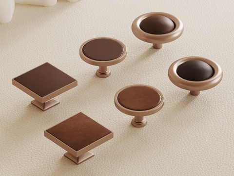 现代意式拉手 皮革拉手su模型