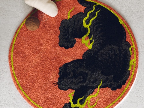  现代地毯 布艺地毯 圆形地毯 客厅地毯 卧室地毯3d模型 