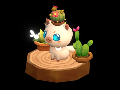  猫与萤火虫3d模型 