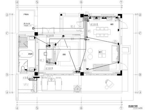  别墅家装电气图弱电图强电图系统图照明空调电源插座CADcad施工图 