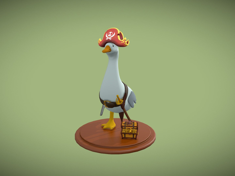  鸭子海盗3d模型3d模型 