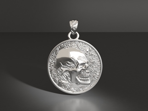  骷髅头吊坠3d模型 