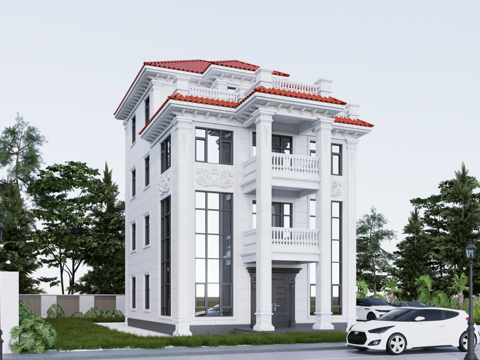 欧式别墅模型su模型