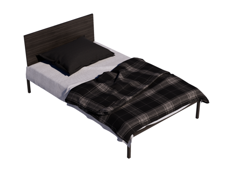  床 单人床su模型 