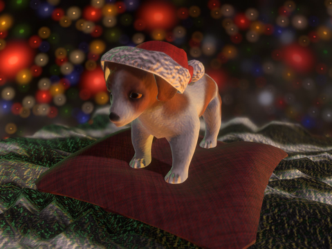  圣诞小狗3d模型 