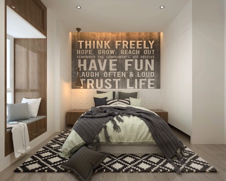  欧式简约次卧室 双人床 背景墙3d模型 