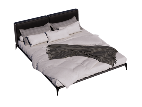 床 双人床 现代床su模型