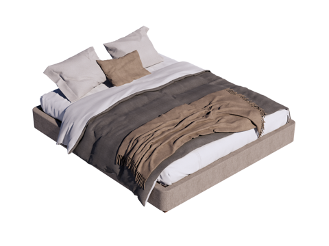  床 双人床su模型 