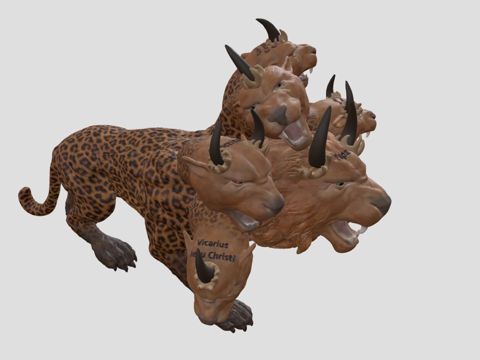  启示录13七头奇美拉3d模型 