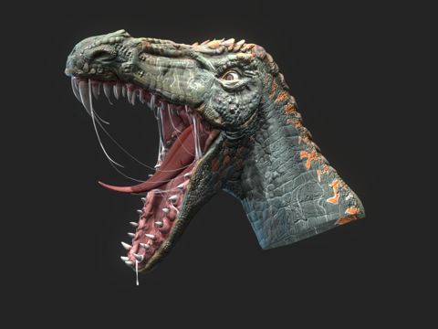  恐龙头3d模型 