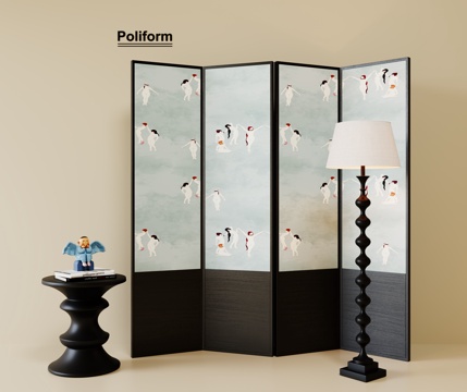  法式屏风 隔断3d模型 