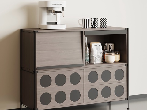  现代意式备餐柜 餐边柜3d模型 