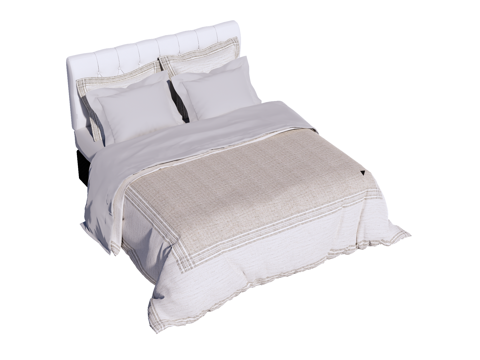  床 双人床 现代床su模型 