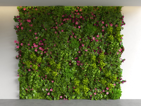 植物墙 植物背景墙 植物装饰墙 绿植墙 垂挂植物 绿植 室内su模型