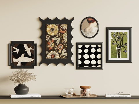  法式复古挂画 摆件3d模型 