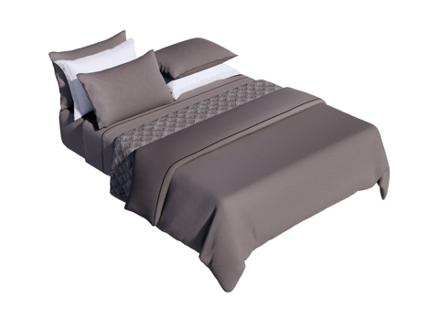 床 双人床 床上四件套su模型