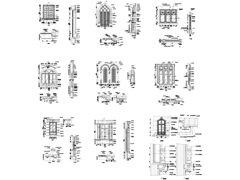 欧式窗户节点大样详图CAD施工图cad施工图