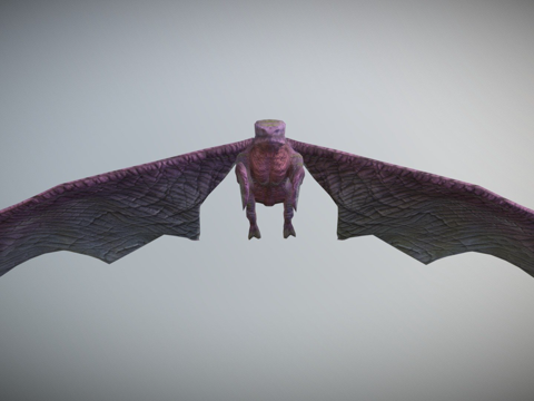  飞行野兽低多边形3d模型 