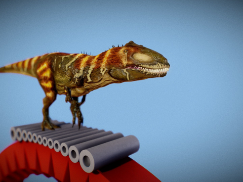  假想龙快乐健康的恐龙3d模型 