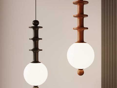 中古复古吊灯 鱼线吊灯su模型