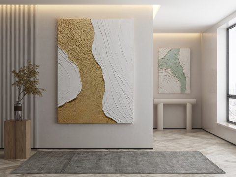  现代侘寂挂画 油画3d模型 