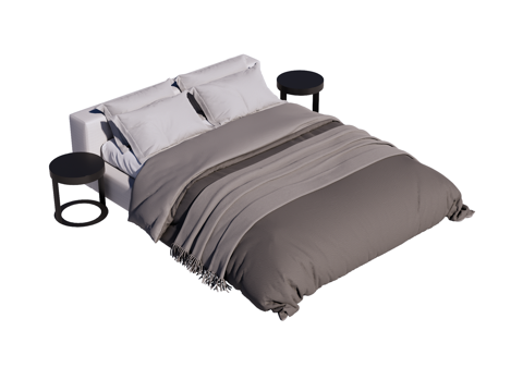 床 双人床 现代床su模型