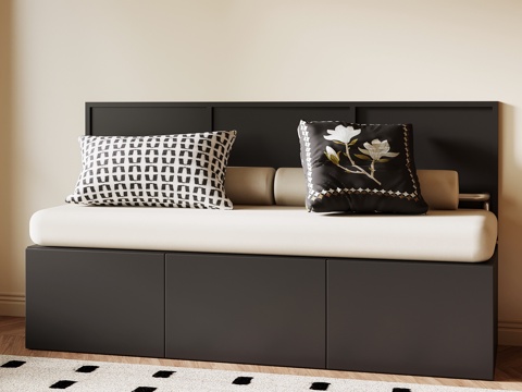  法式复古飘窗坐垫 沙发3d模型 