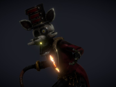  FNaF AR特别快递马戏团长狐狸3d模型 