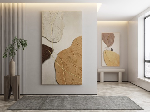  侘寂挂画 油画3d模型 