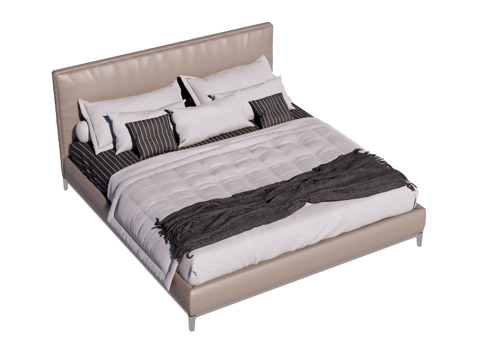 床 双人床 现代床su模型