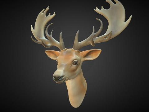  鹿半身像3d模型 