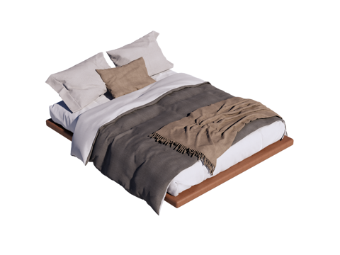  床 双人床su模型 