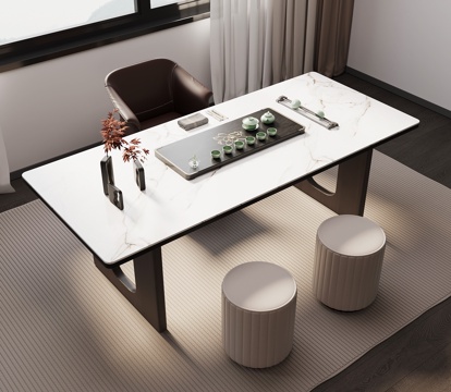  现代意式茶桌椅3d模型 