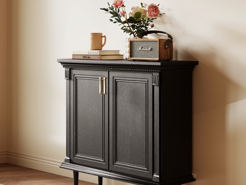  法式复古玄关柜3d模型 