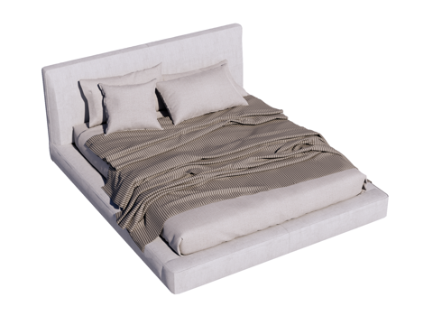  床 双人床 现代床su模型 