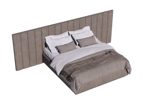  床 双人床 现代床su模型 