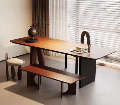  法式中古书桌椅3d模型 