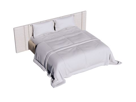  床 双人床 现代床su模型 