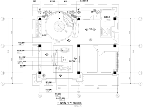 别墅客厅 挑空 过厅 CAD施工图cad施工图