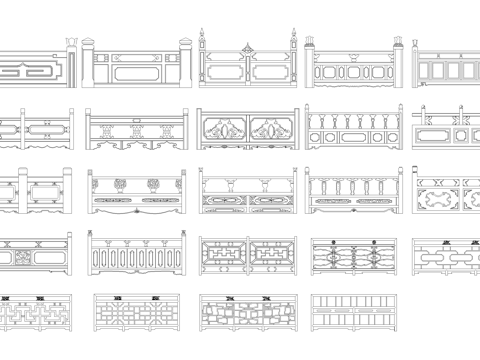 栏板 石栏杆 木栏杆 CAD施工图cad施工图