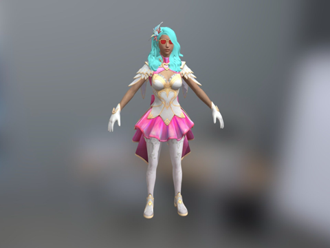  绝地求生手游全套梦幻偶像套装3d模型 